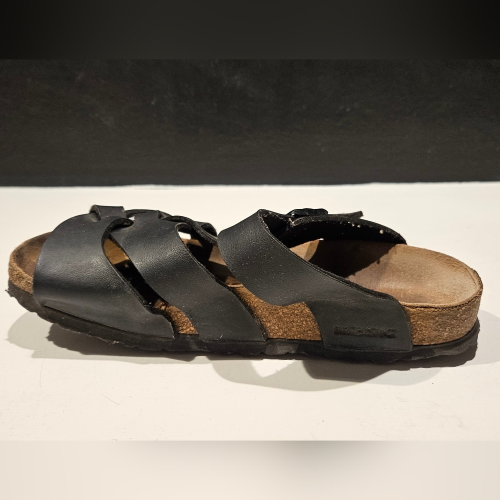 Birkenstock Pisa Sandals Black Leather Adjust Cross Strap Women’s 37 US 6–6.5 - Picture 14 of 16